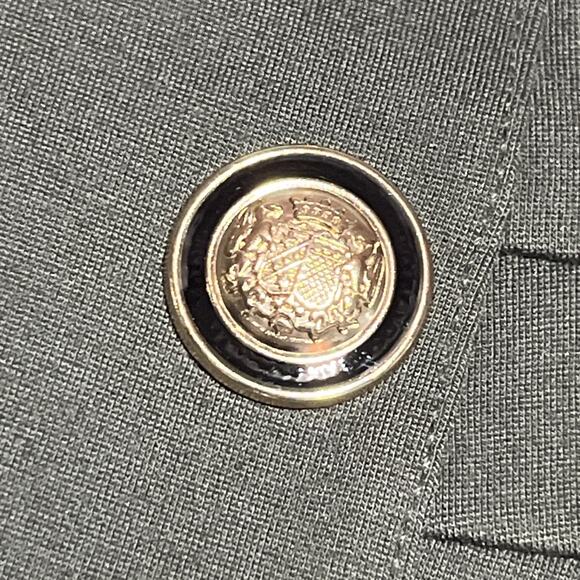 Zara Stretch Knit Skinny Pants Womens Medium Olive Green Gold Buttons Pull On - Picture 8 of 15